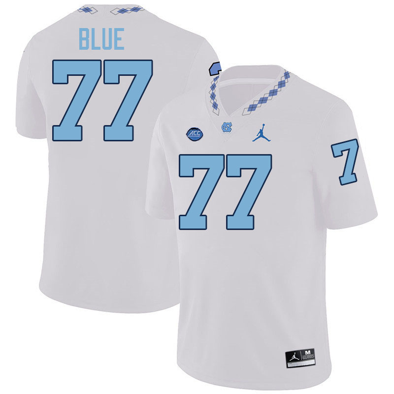 #77 Trey Blue North Carolina Tar Heels College Football Jersey Stitched-White